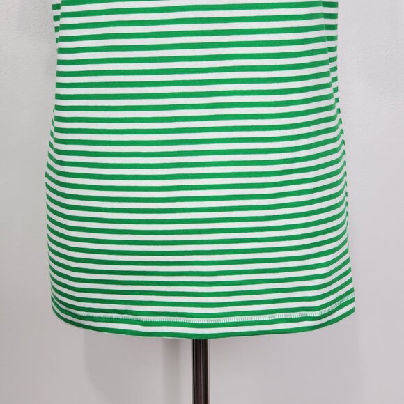 Denim & Flower Cotton Green White Striped "Lucky" St. Patrick's Day Top Size M - Picture 10 of 16
